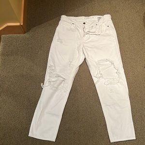 Hidden white high rise boyfriend jeans